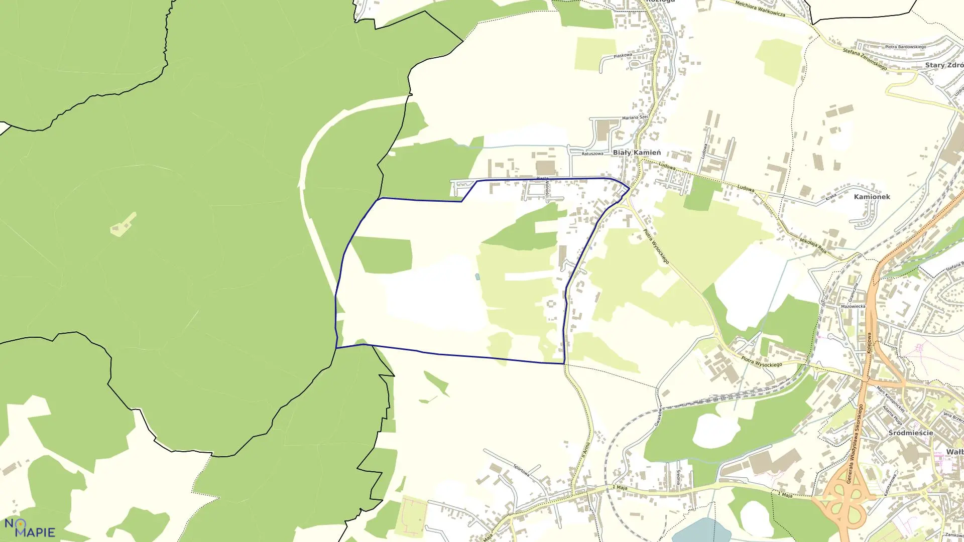 Mapa obrębu BIAŁY KAMIEŃ NR 17 w mieście Wałbrzych