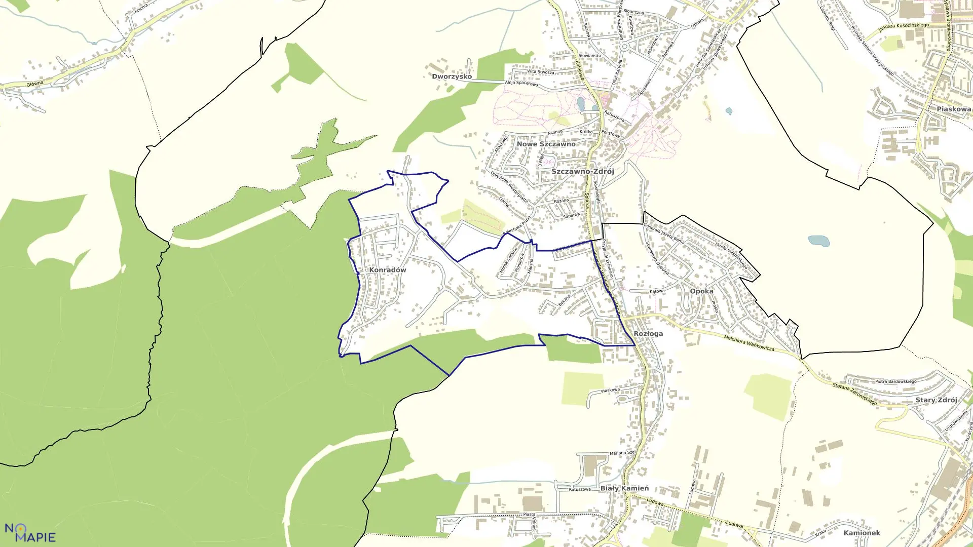 Mapa obrębu KONRADÓW NR 15 w mieście Wałbrzych