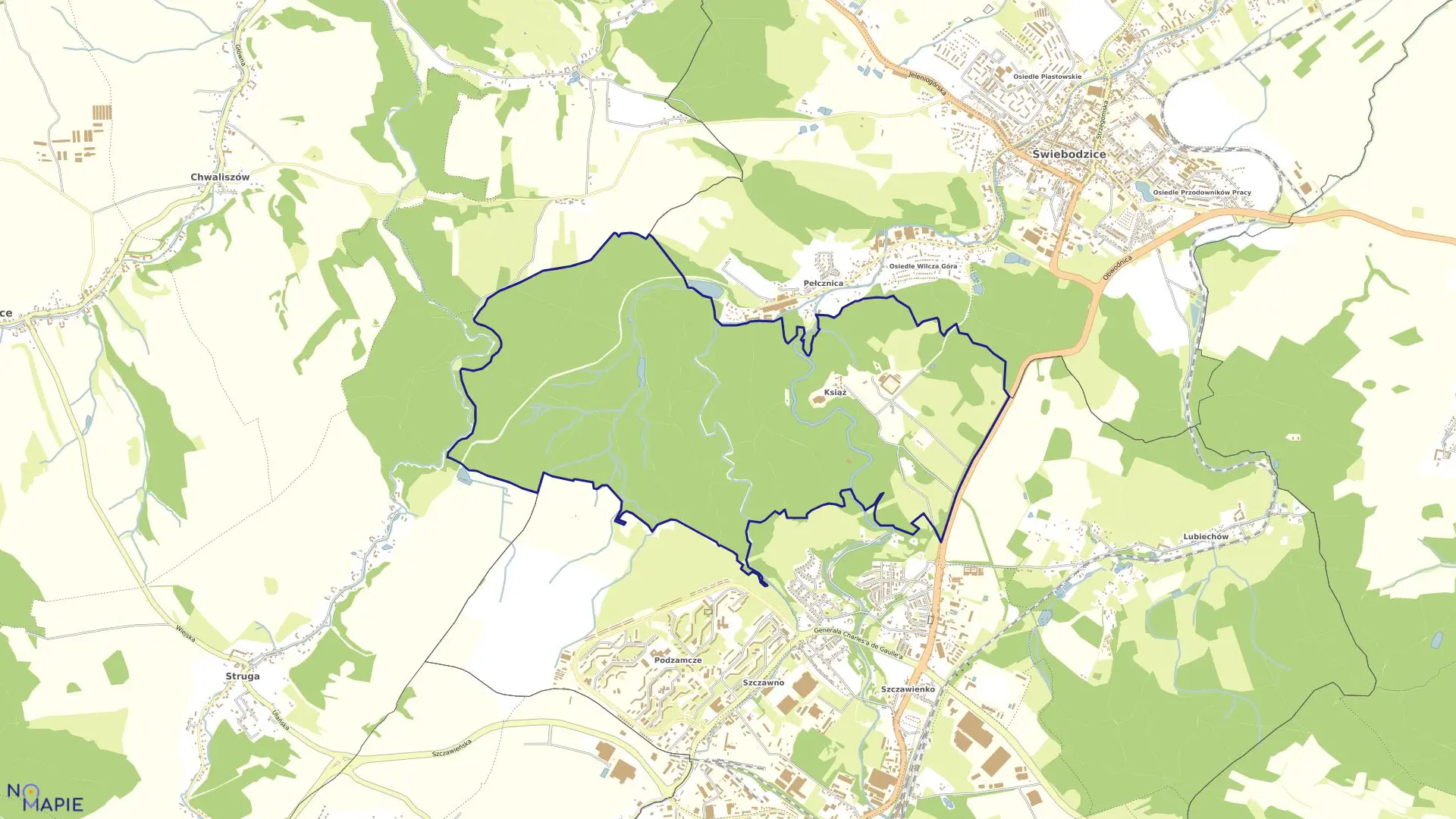 Mapa obrębu KSIĄŹ NR 51 w mieście Wałbrzych