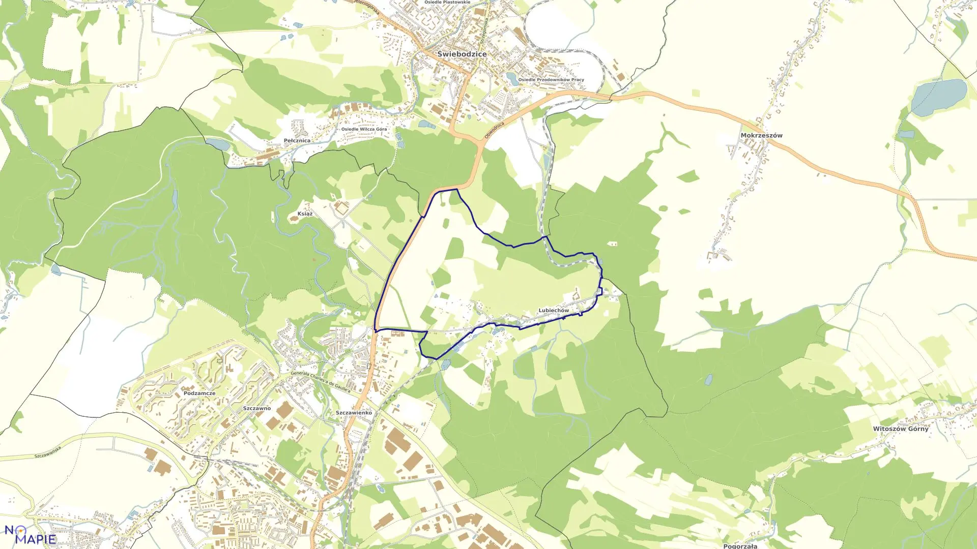 Mapa obrębu LUBIECHÓW NR 52 w mieście Wałbrzych