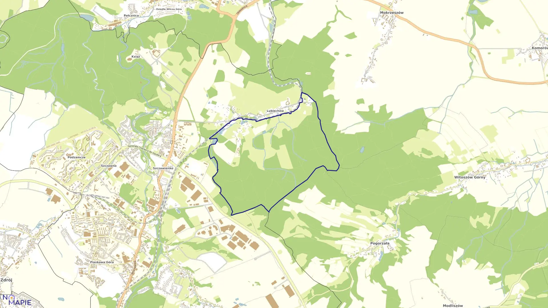 Mapa obrębu LUBIECHÓW NR 53 w mieście Wałbrzych