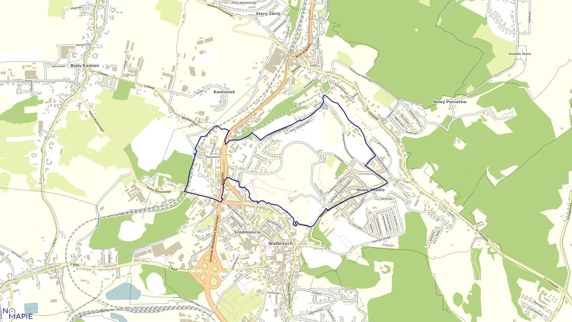 Mapa obrębu NOWE MIASTO NR 21 w mieście Wałbrzych