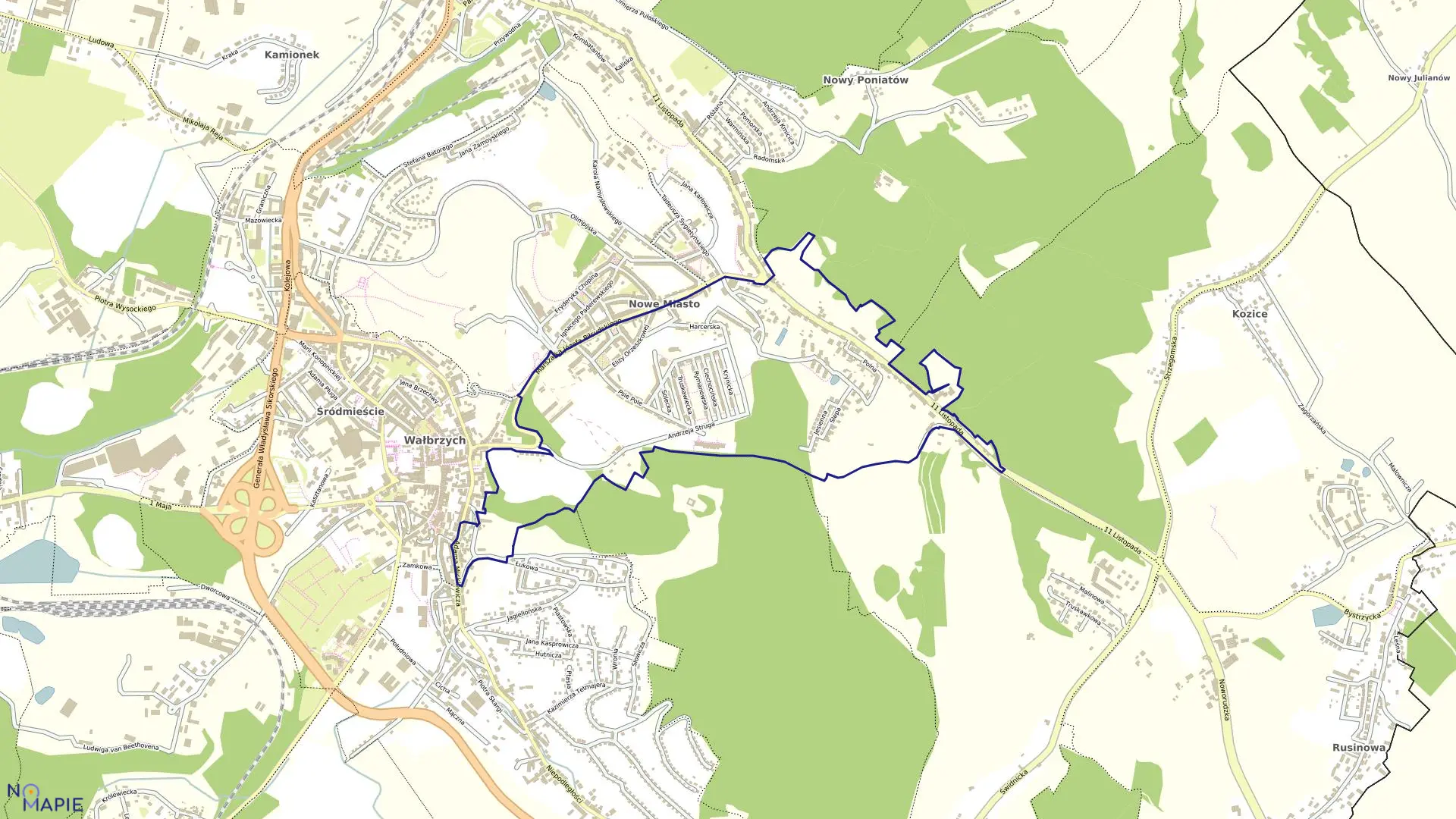 Mapa obrębu NOWE MIASTO NR 26 w mieście Wałbrzych