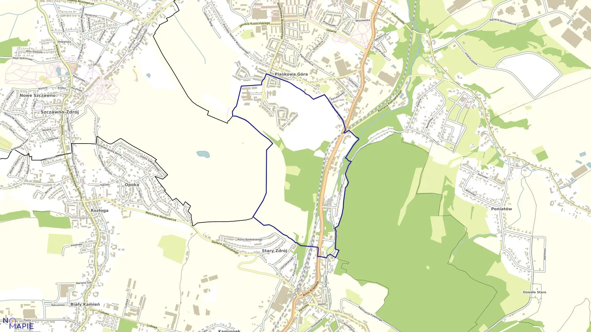 Mapa obrębu PIASKOWA GÓRA NR 13 w mieście Wałbrzych