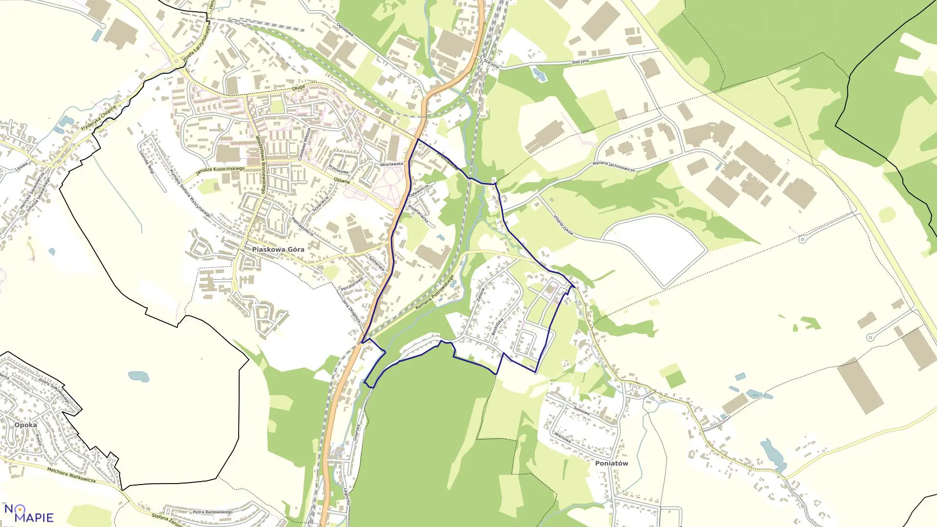 Mapa obrębu PIASKOWA GÓRA NR 7 w mieście Wałbrzych