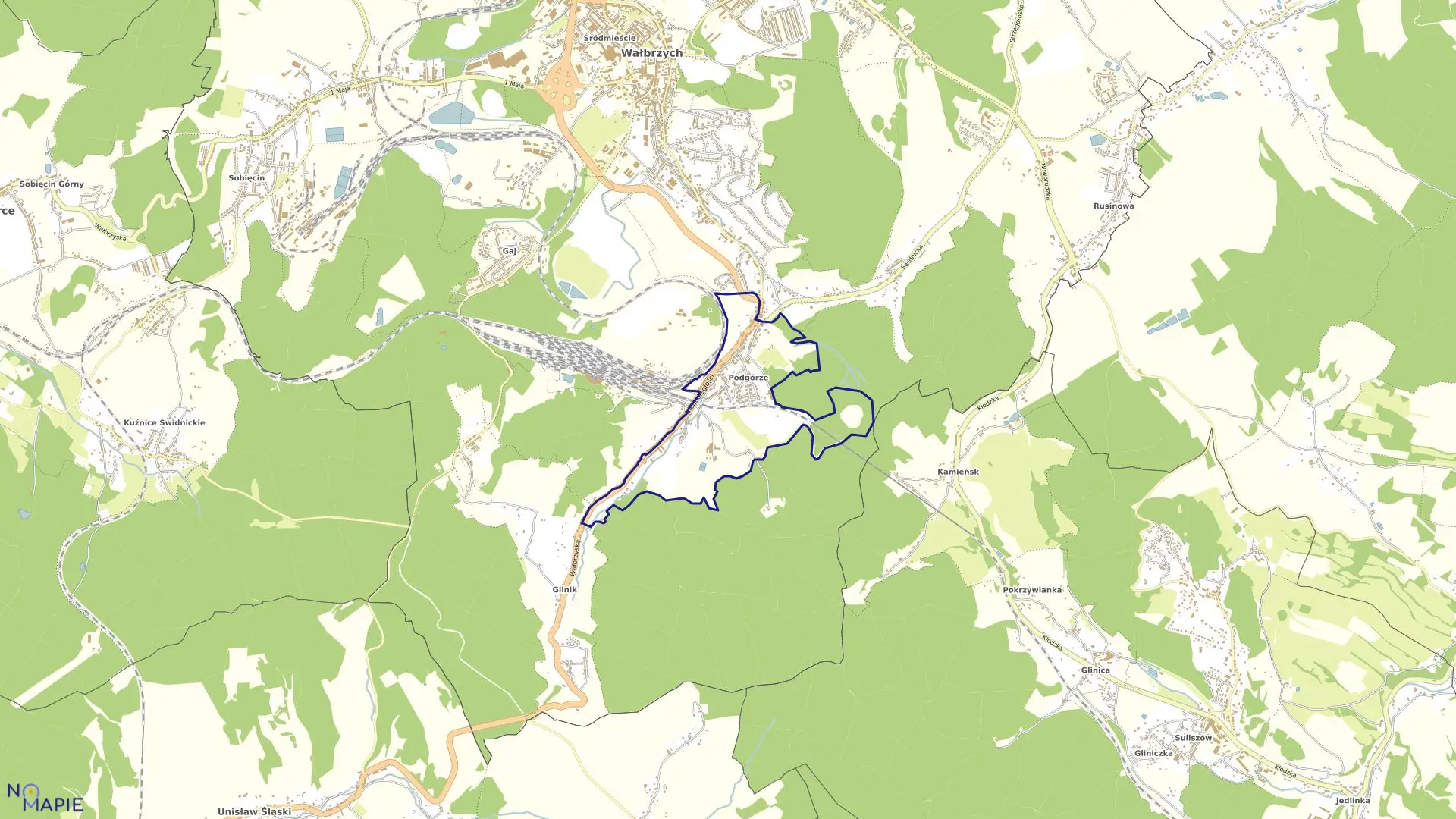 Mapa obrębu PODGÓRZE NR 39 w mieście Wałbrzych