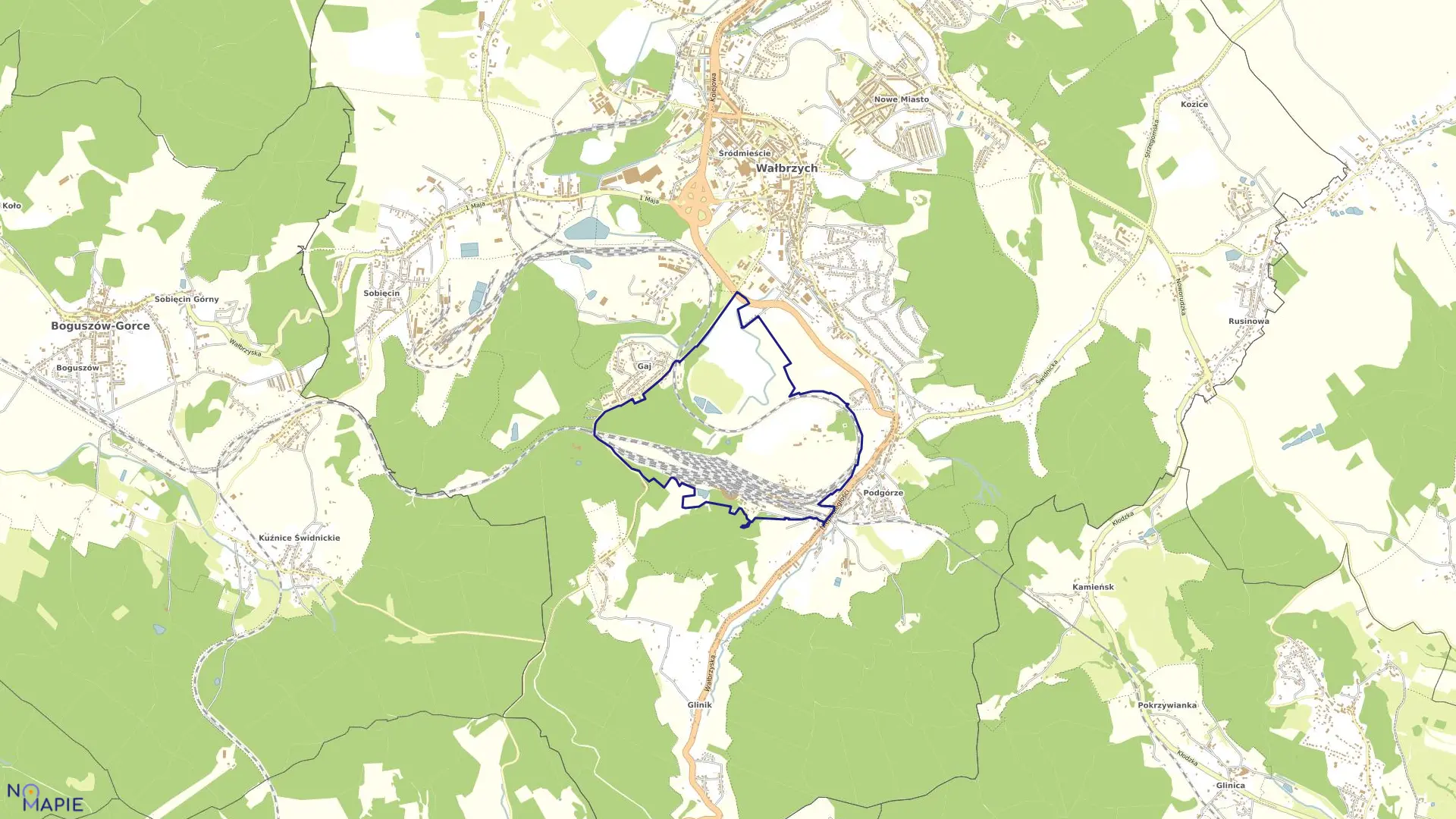 Mapa obrębu PODGÓRZE NR 40 w mieście Wałbrzych