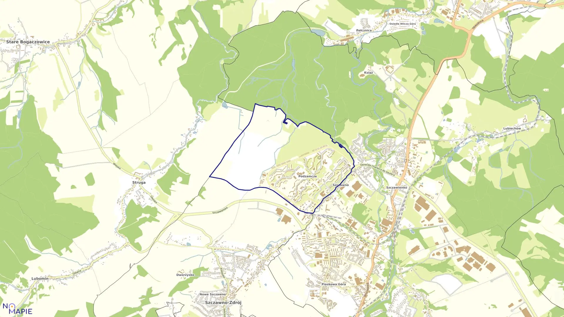 Mapa obrębu PODZAMCZE NR 47 w mieście Wałbrzych