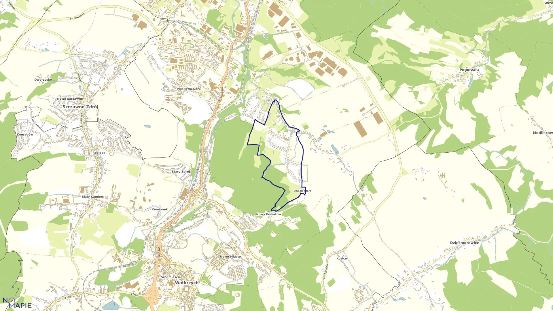 Mapa obrębu PONIATÓW NR 11 w mieście Wałbrzych