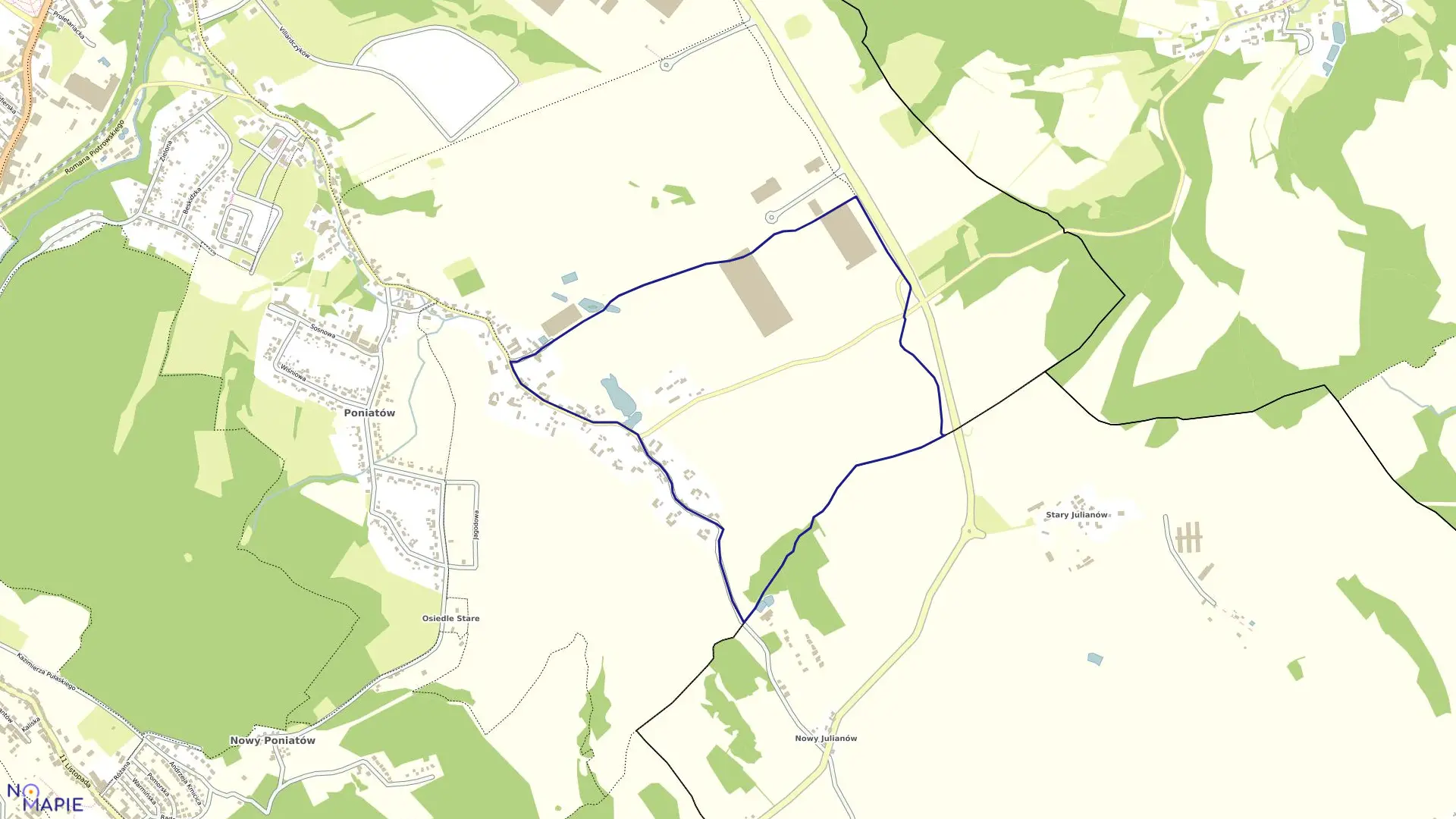 Mapa obrębu PONIATÓW NR 24 w mieście Wałbrzych