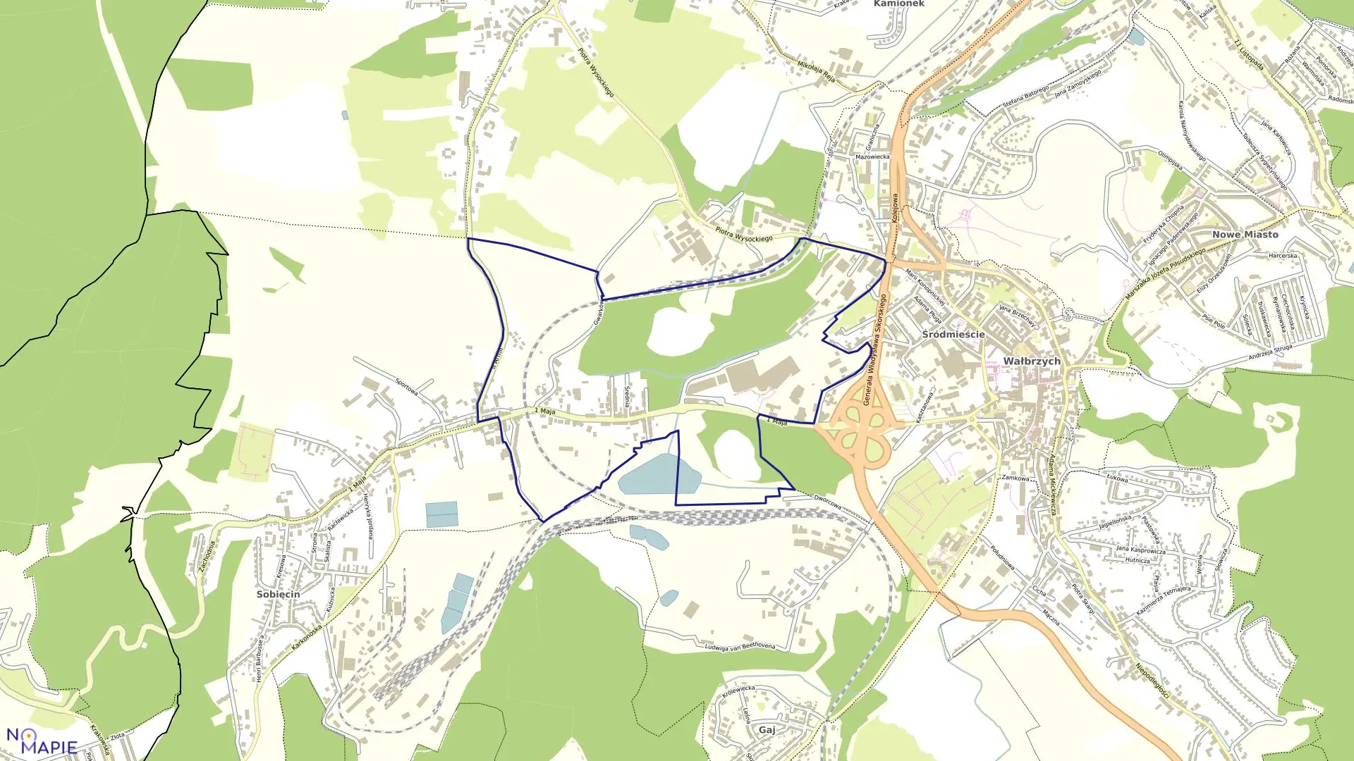 Mapa obrębu SOBIĘCIN NR 28 w mieście Wałbrzych