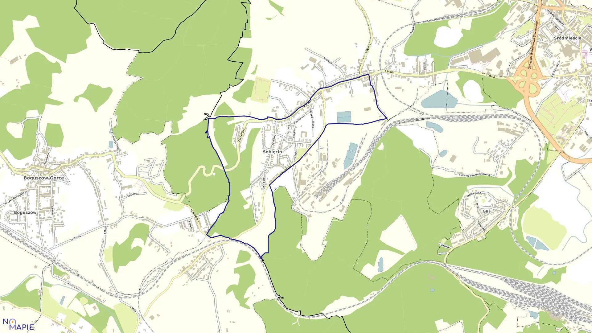 Mapa obrębu SOBIĘCIN NR 30 w mieście Wałbrzych