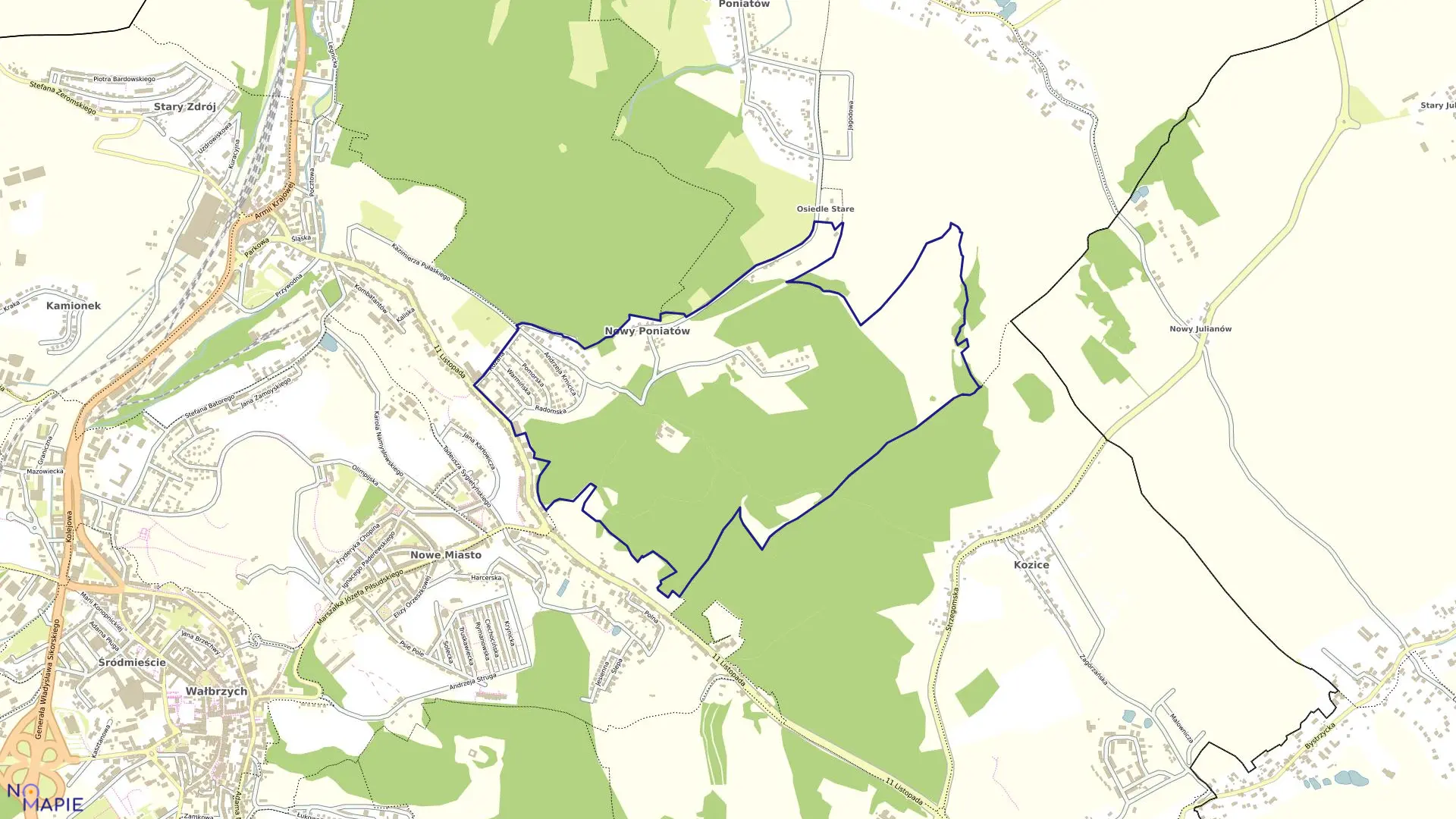 Mapa obrębu STARY ZDRÓJ NR 22 w mieście Wałbrzych