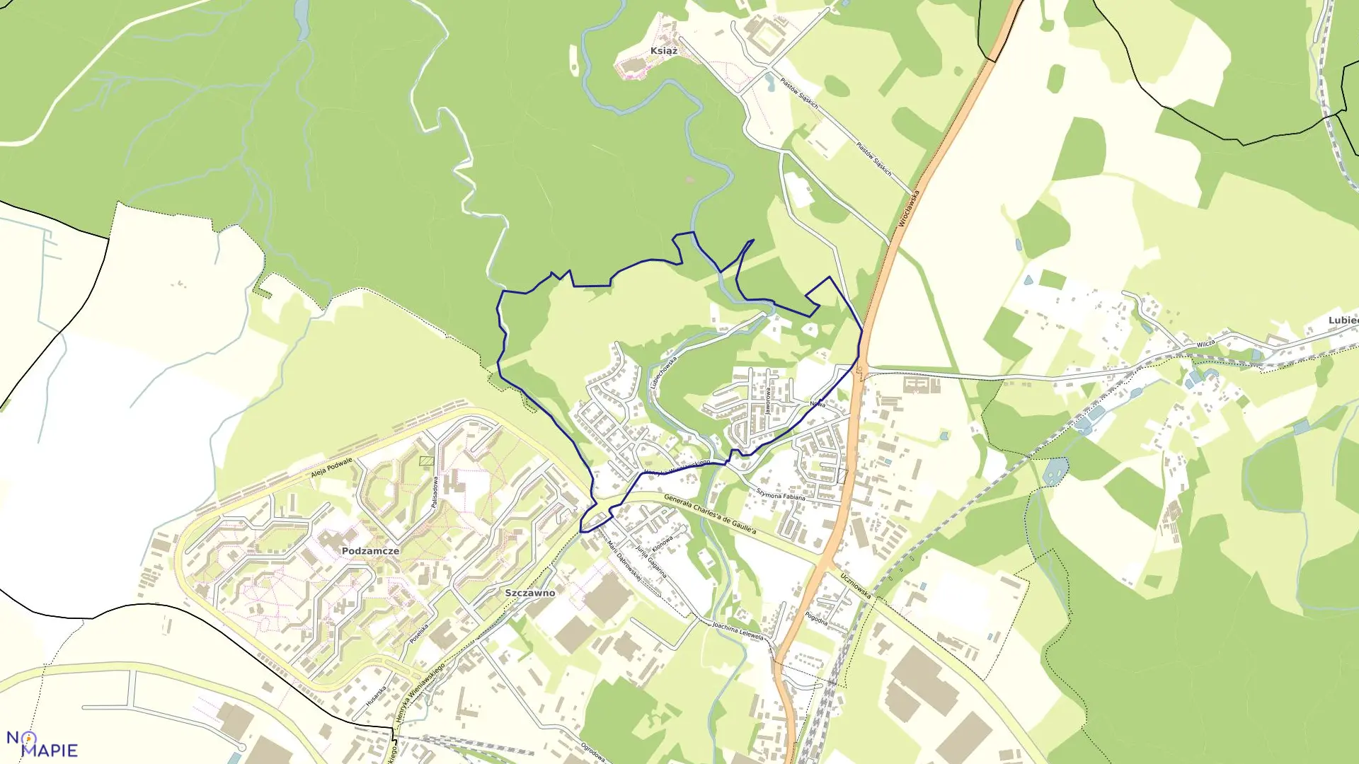 Mapa obrębu SZCZAWIENKO NR 1 w mieście Wałbrzych
