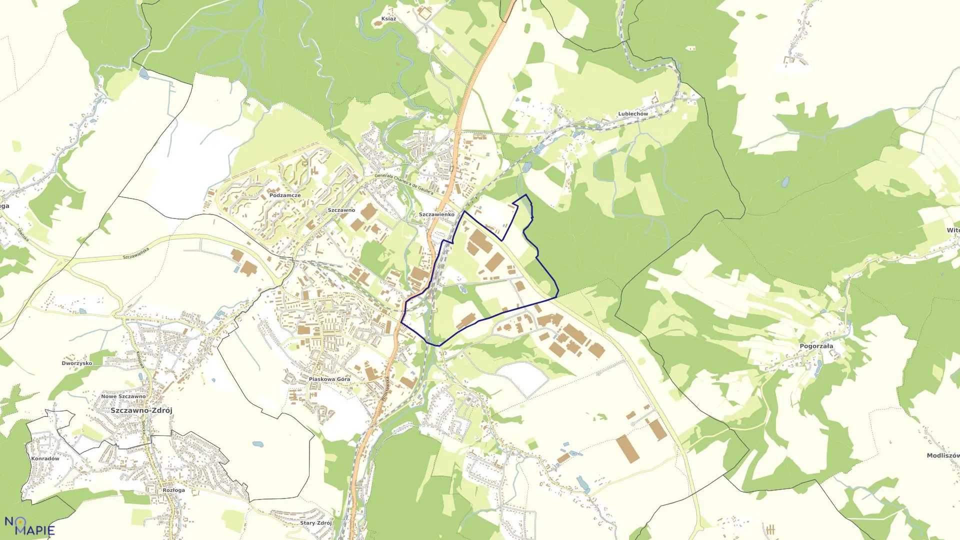 Mapa obrębu SZCZAWIENKO NR 3 w mieście Wałbrzych